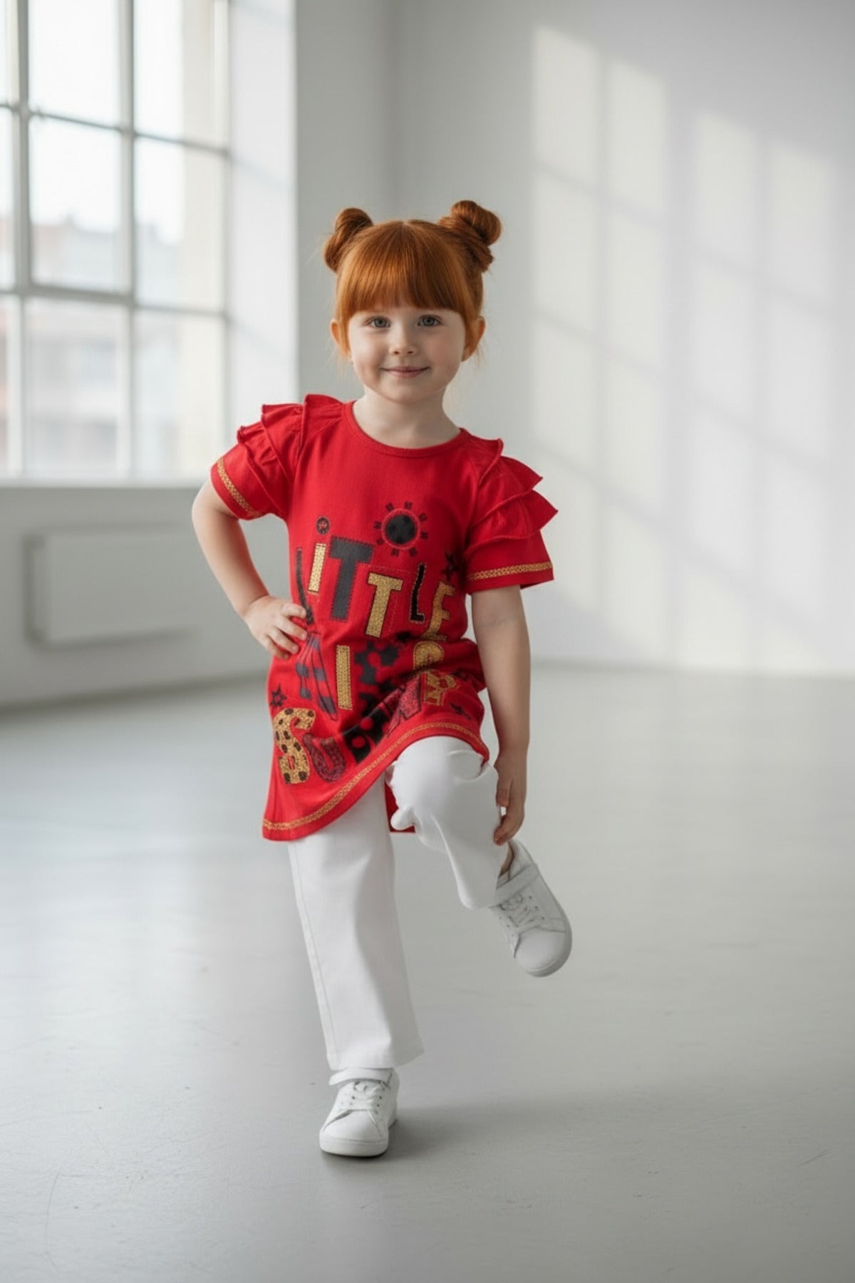 Adelia Girls' Strappy T-Shirt - Red - product image 2