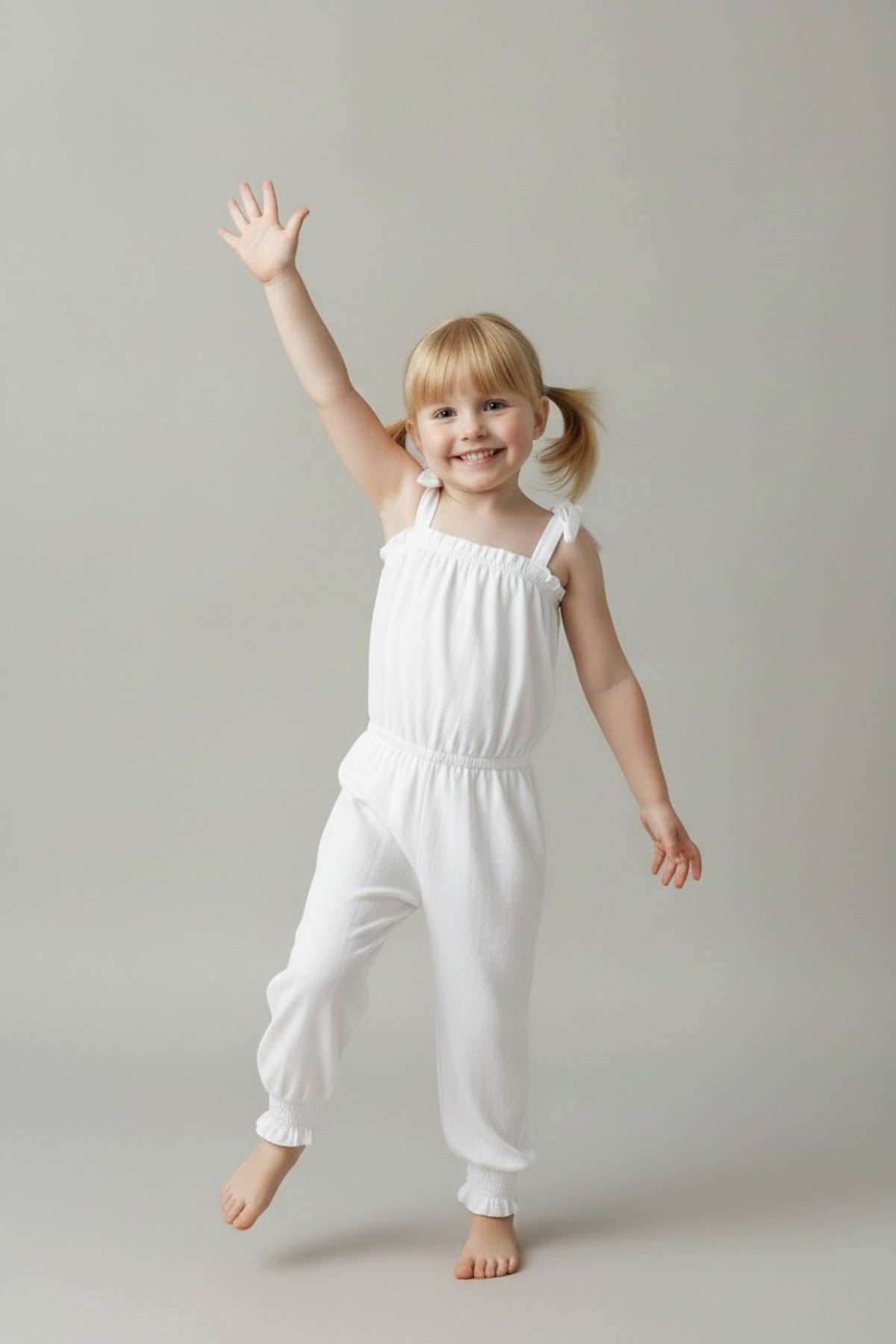Cherie Girls' Strappy Jumpsuit - White - product image 1