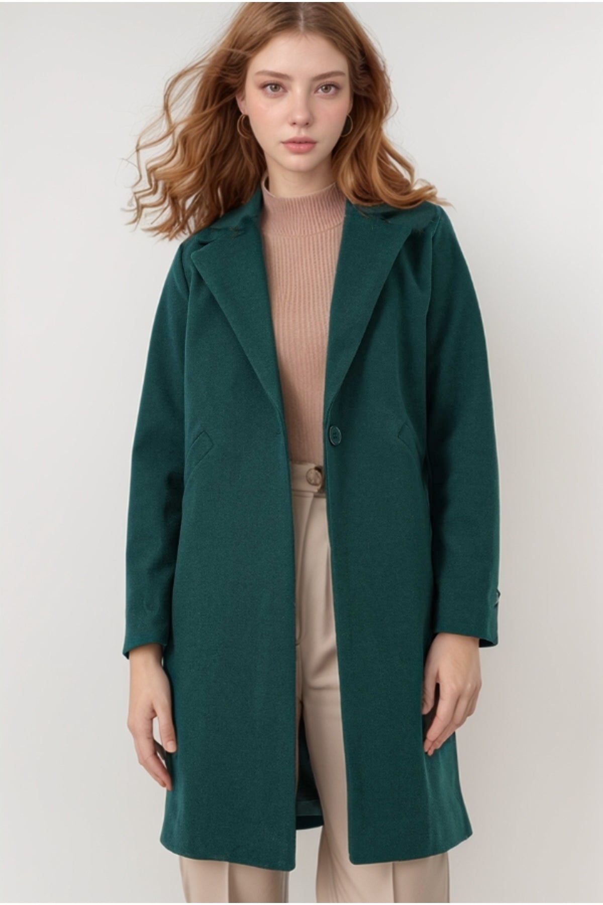 Felicity Women's Felted Fabric Coat - Emerald