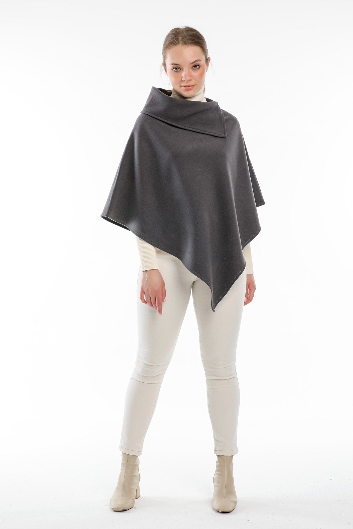 Dina Women's Poncho - Smoke Gray - product image 1
