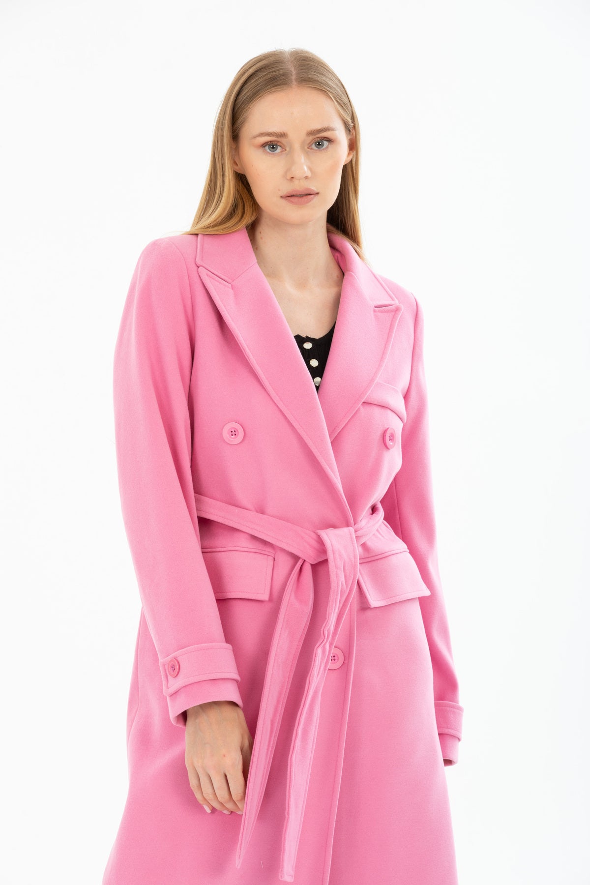 Belinda Women's Button Front Coat - Hot Pink - product image 5
