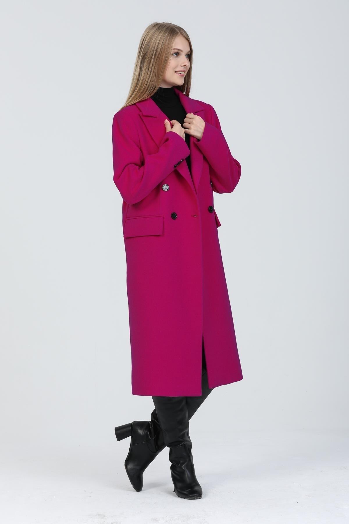 Andie Women's Button Front Coat - Fuchsia - product image 1