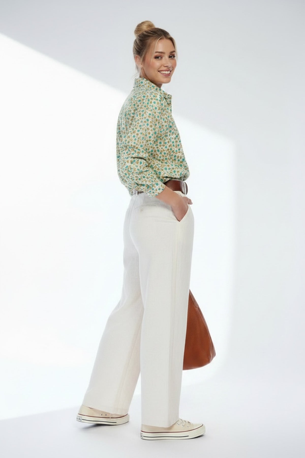 Jillian Women's Floral Shirt - Green Floral - product image 2