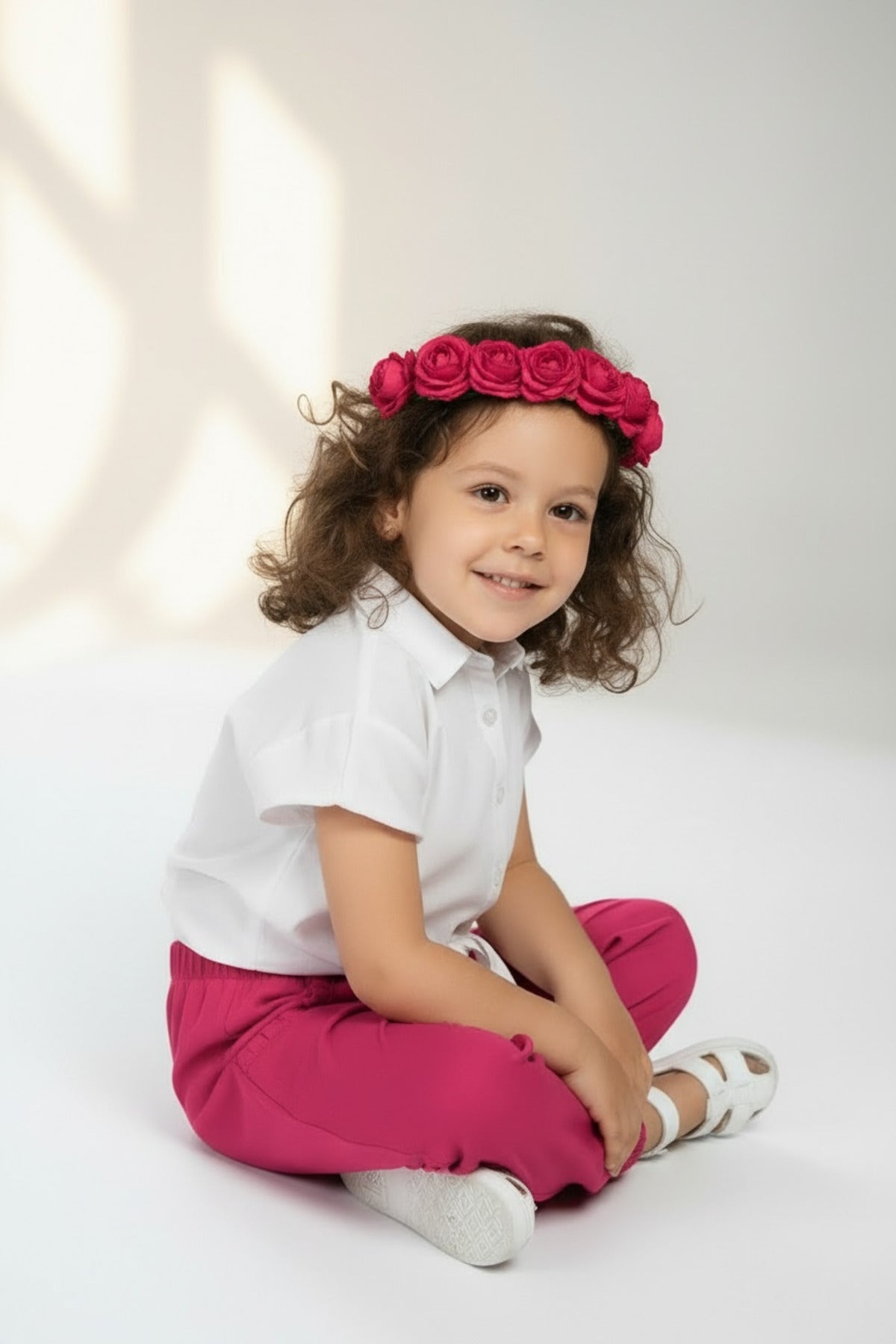 Amanda Girls' Viscose Pants - Fuchsia Pink - product image 4