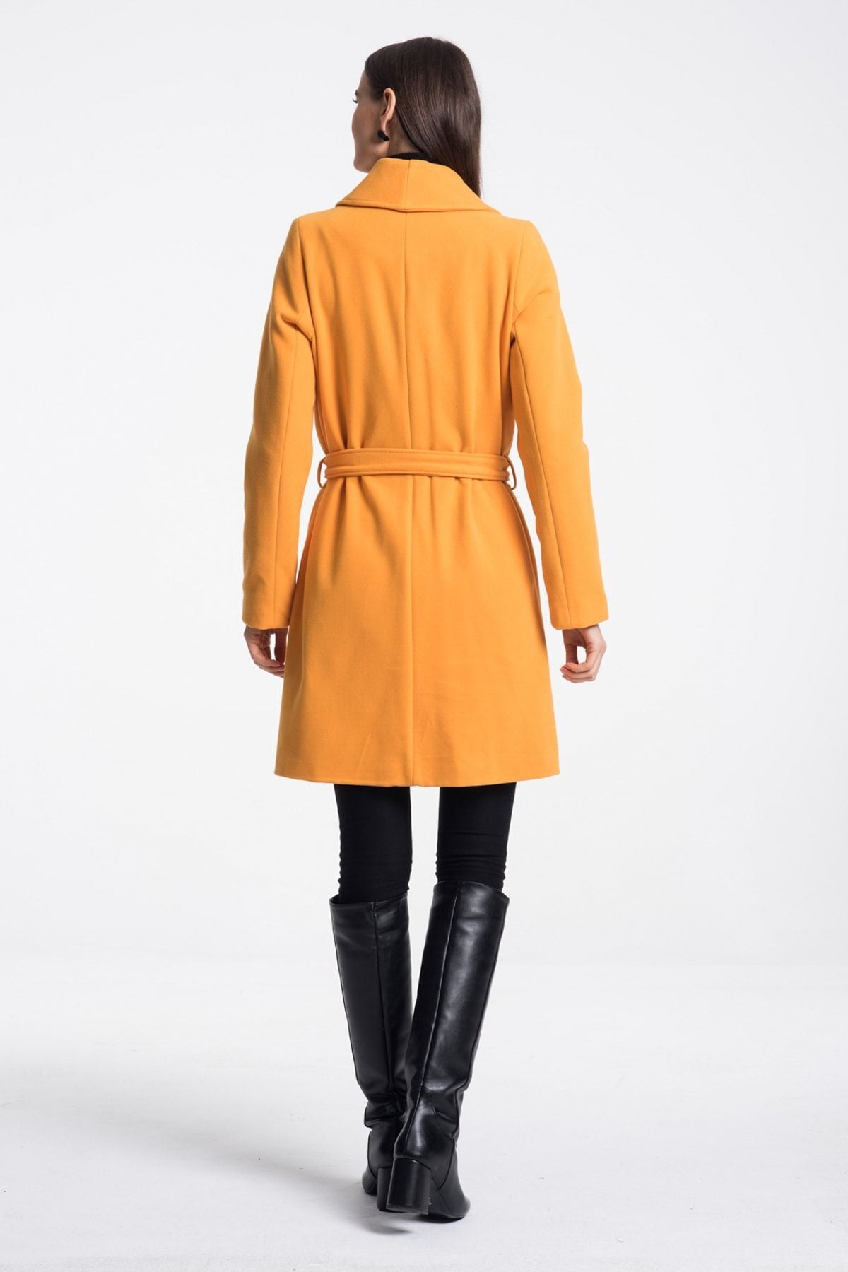 Fern Women's Belted Notched Collar Coat - Orange New - product image 2