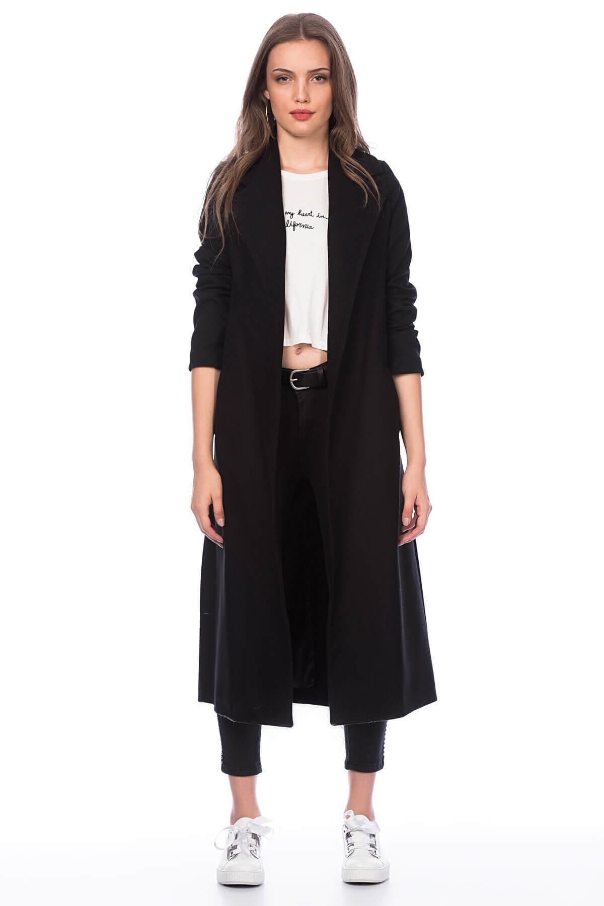 Ingrid Women's Belted Notched Collar Coat - Black - product image 5