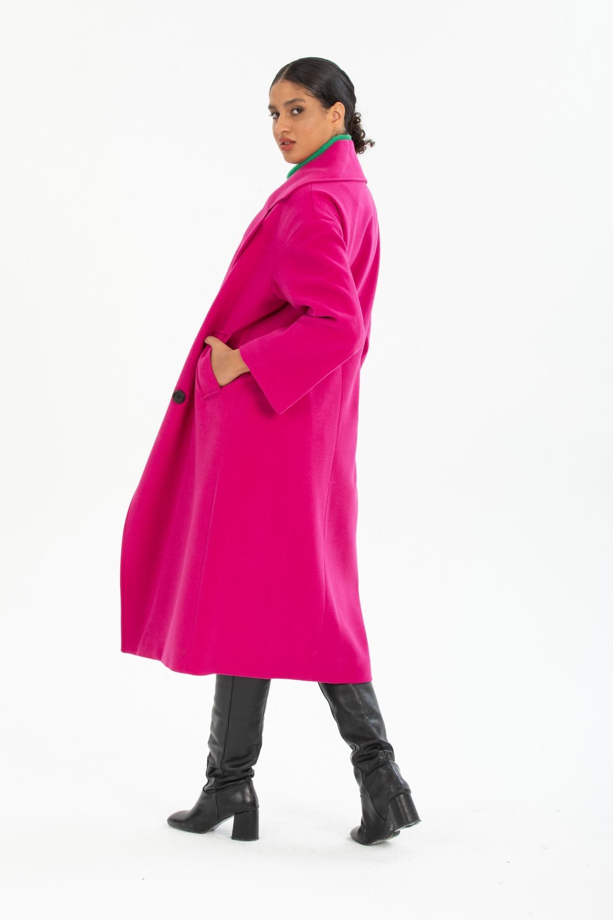 Aurelia Women's Oversized Coat - Fuchsia - product image 2