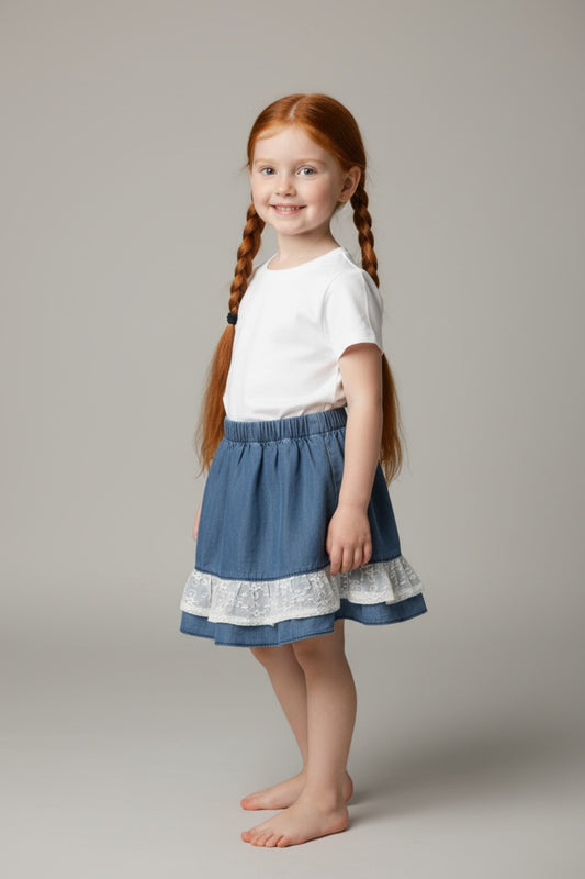 Chantelle Girls' Denim Skirt - Ice Blue - product image 1