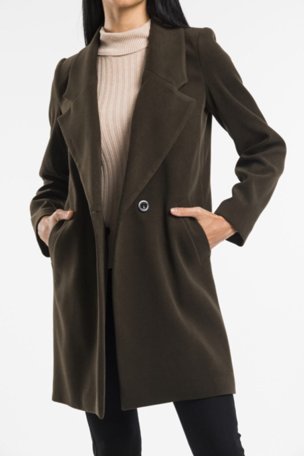 Edna Women's Coat - Dark Khaki - product image 2