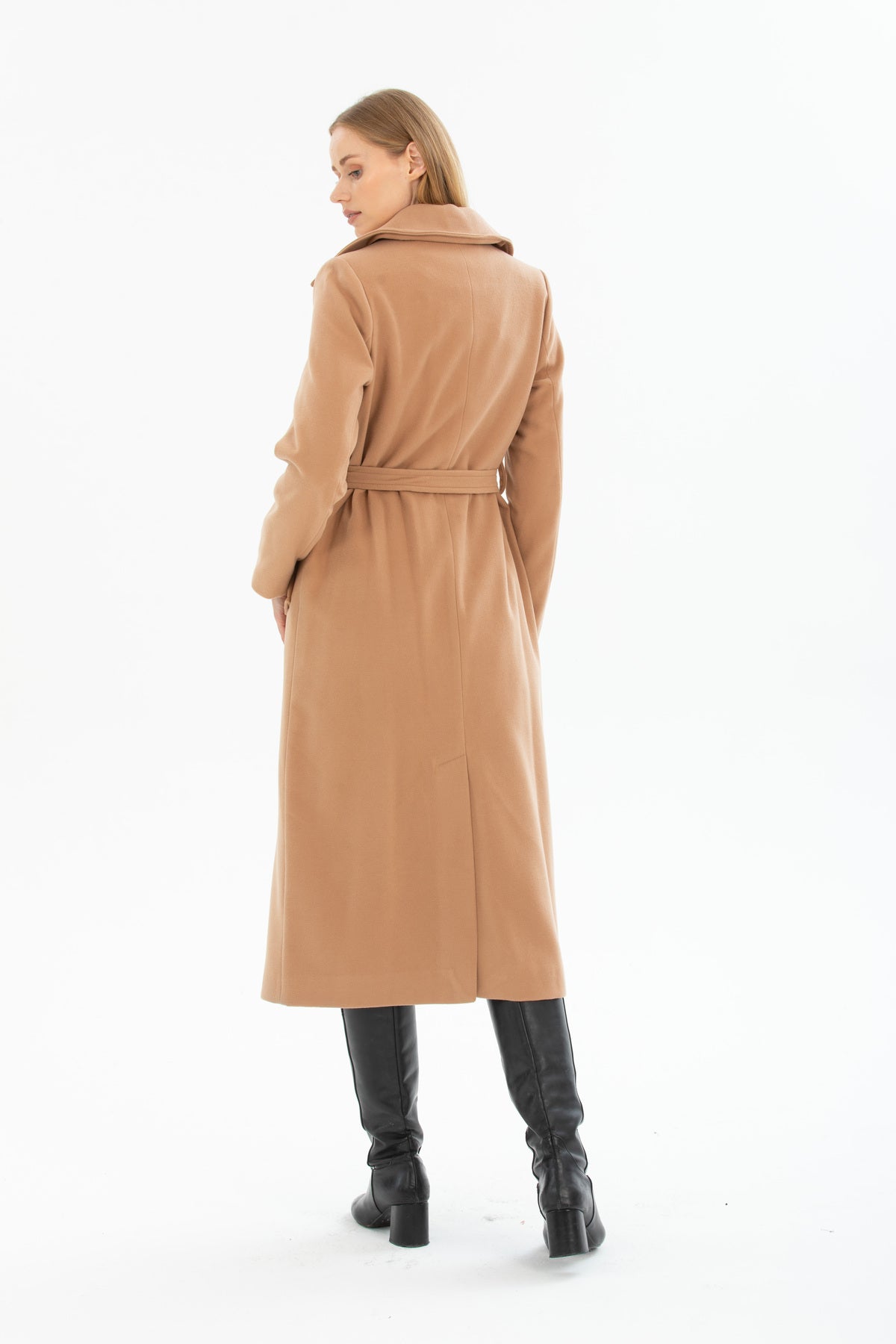 Andrea Women's Belted Coat - Camel - product image 5