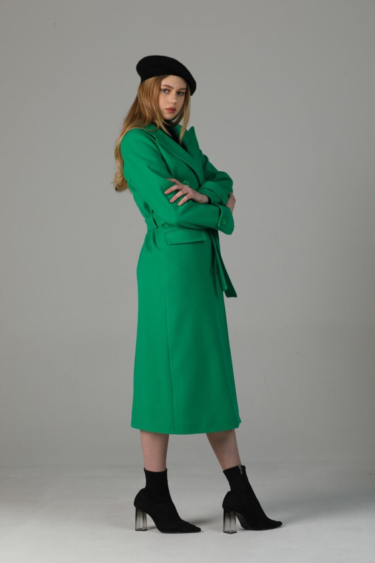 Belinda Women's Button Front Lined Coat - Grass Green - product image 1