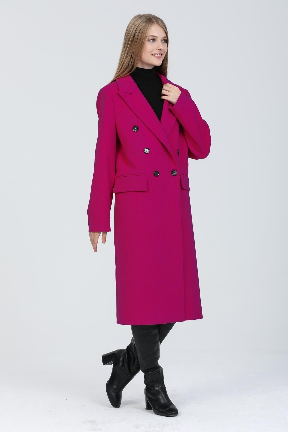 Andie Women's Button Front Coat - Fuchsia - product image 5