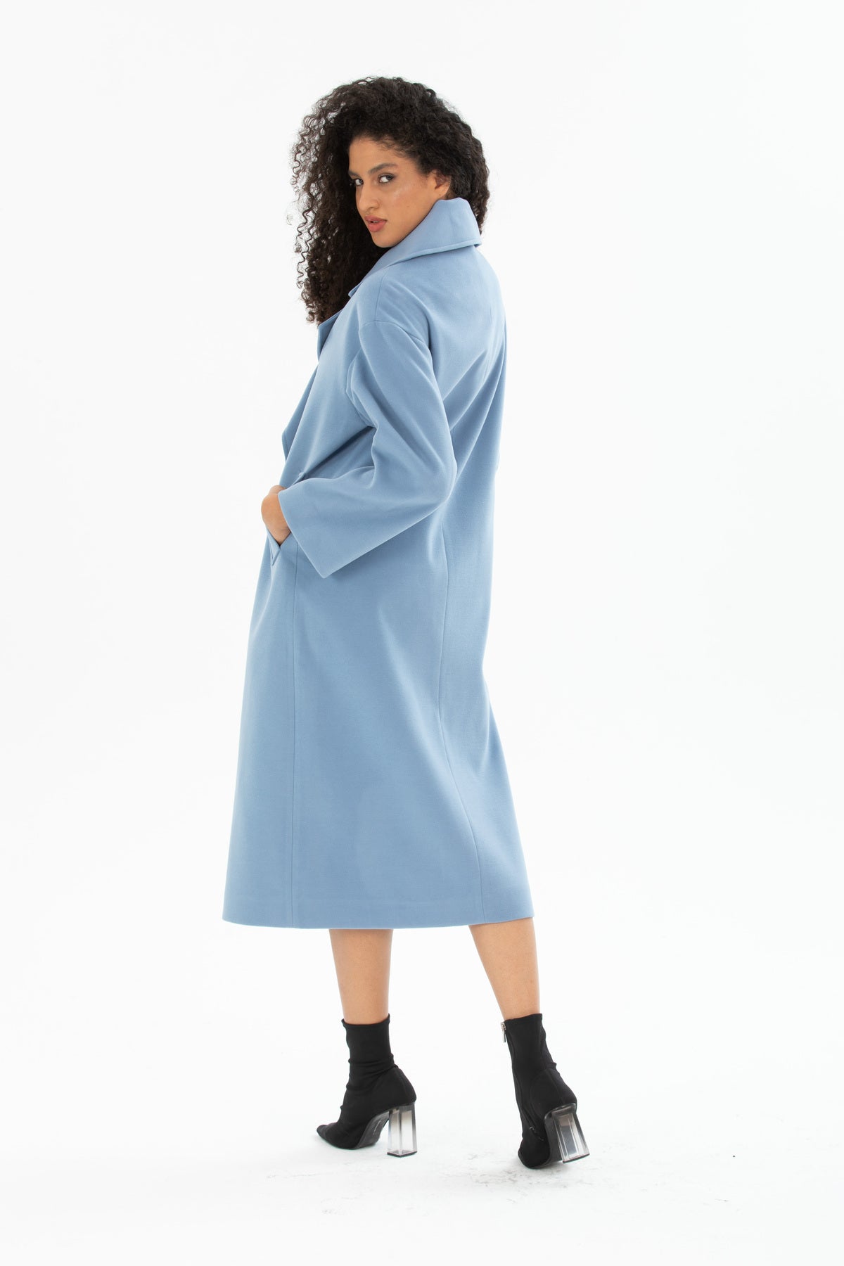 Aurelia Women's Oversized Coat - Indigo Blue - product image 3