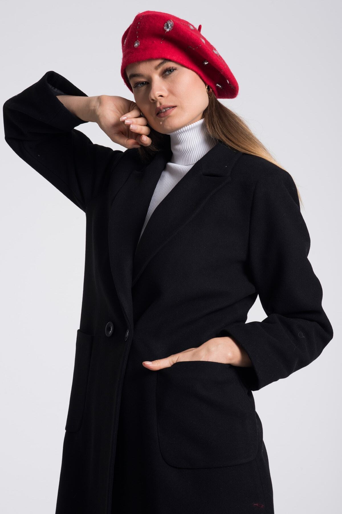 Annalise Women's Lined Button Front Coat - Black - product image 5