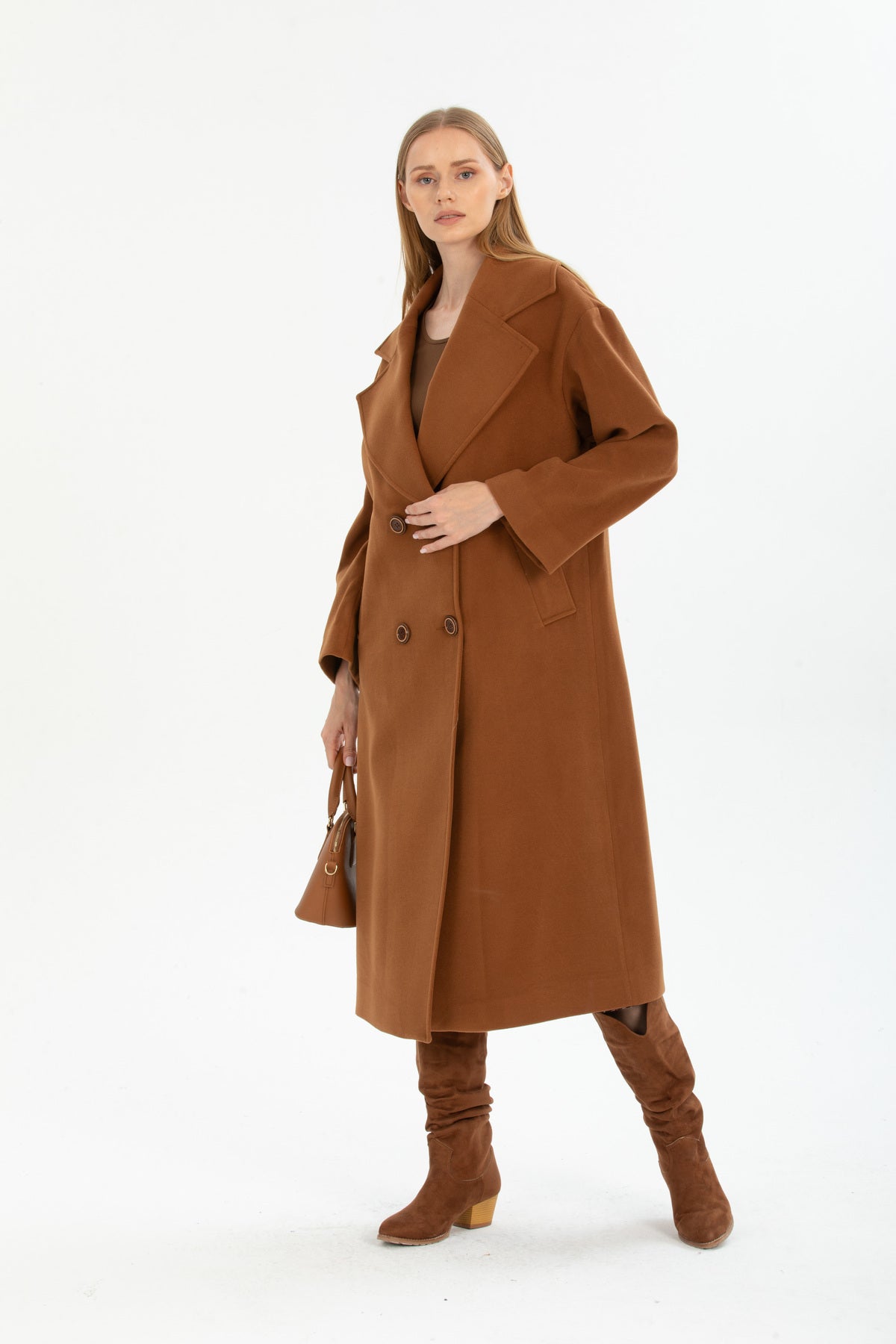 Aurelia Women's Oversized Coat - Cognac - product image 3
