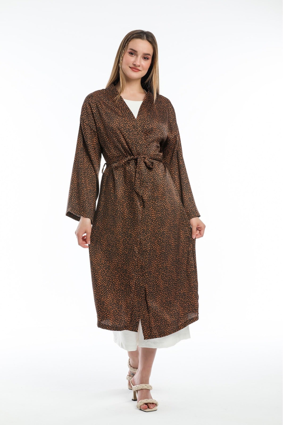 Adele Women's Leopard Print Kimono - Brown Leopard - product image 3