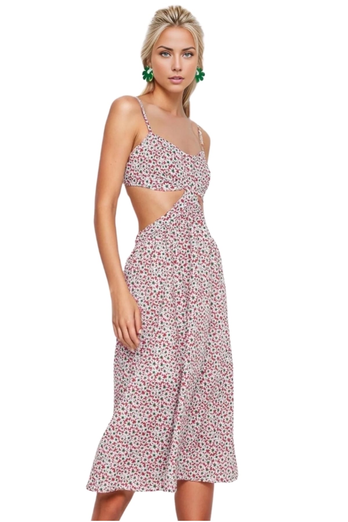 Millie Women's Strappy Party Dress - Daisy Print