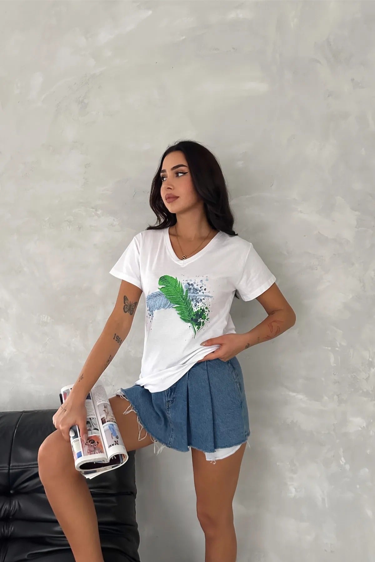 Tilda White Sequin Cotton Short Sleeve T-Shirt