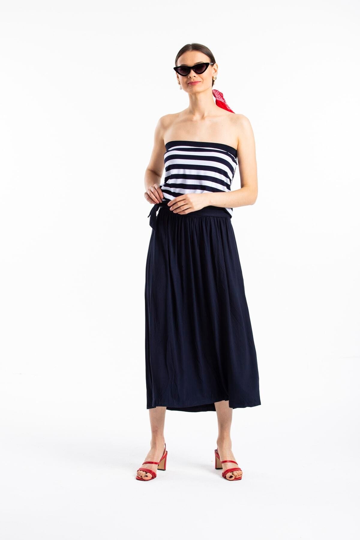 Elspeth Women's Striped Dress - Navy Stripe - product image 1