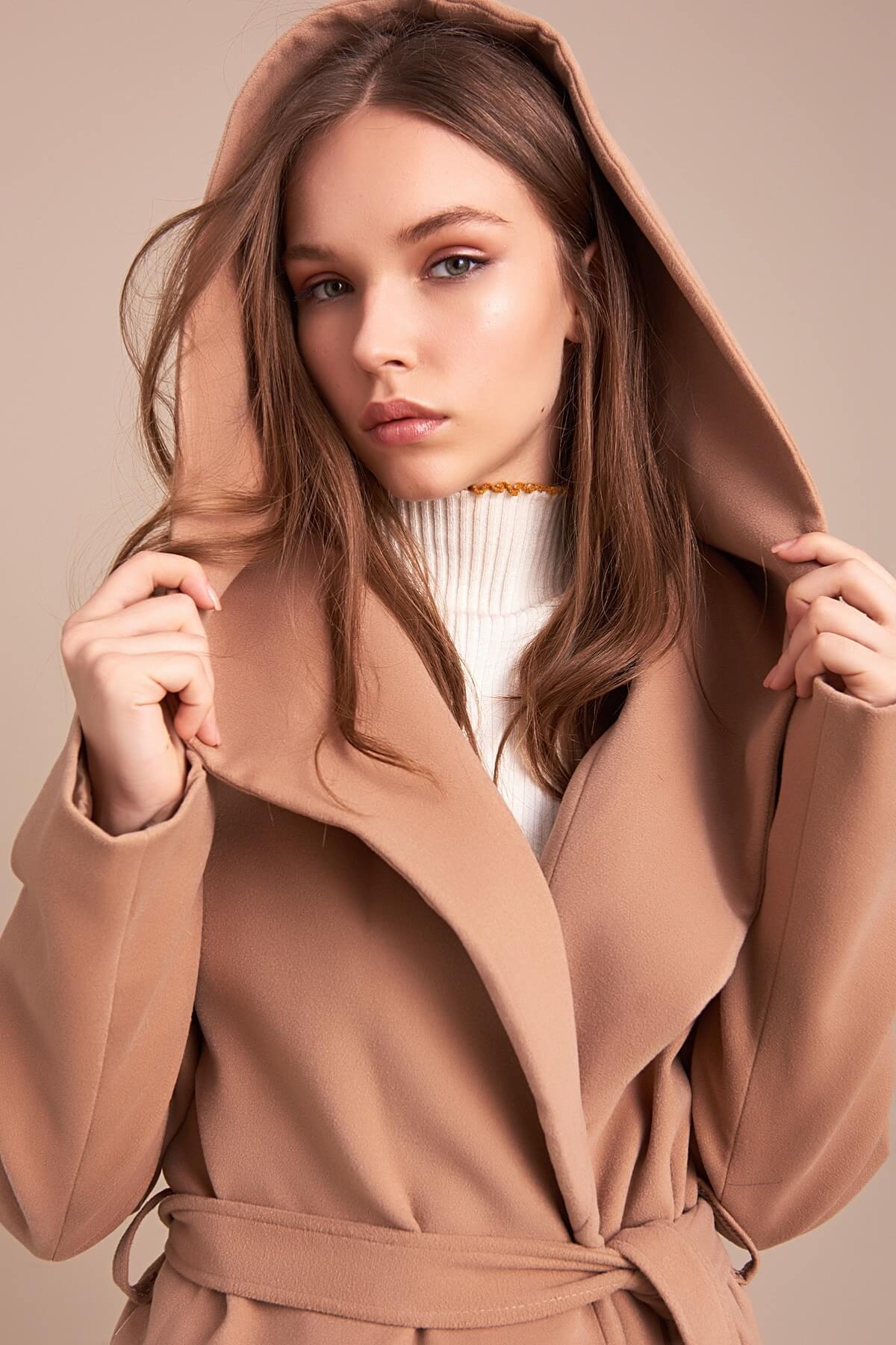 Heather Women's Hooded Coat - Camel - product image 2