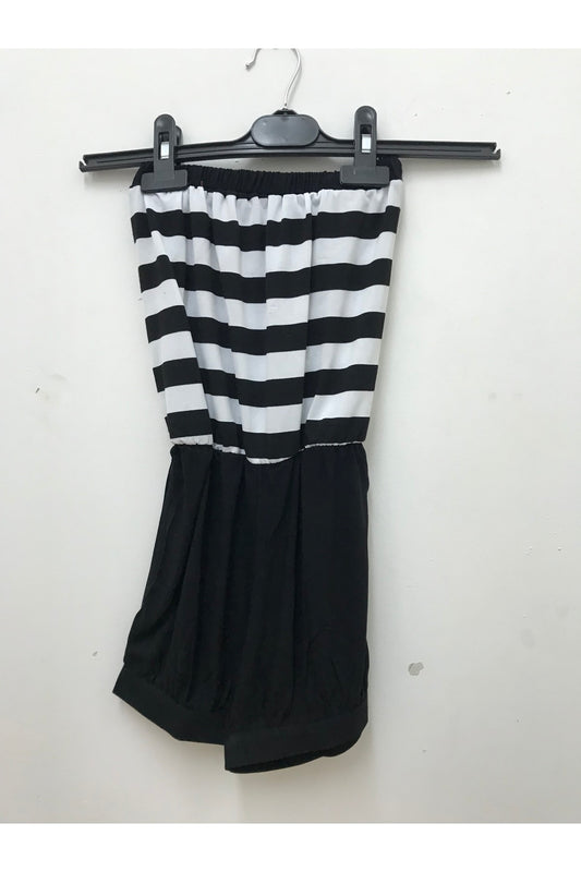 Callie Girls' Striped Jumpsuit - Black White Stripe - product image 1