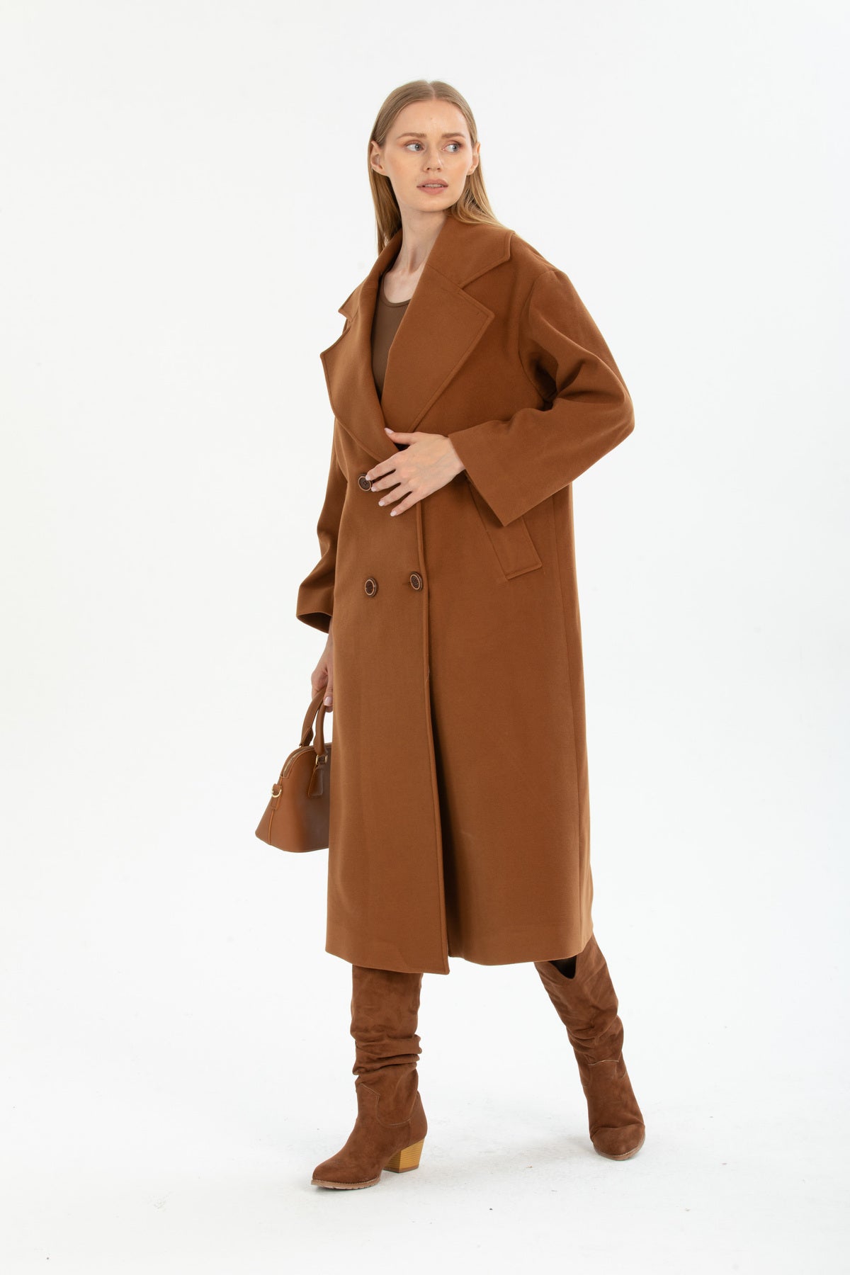 Aurelia Women's Oversized Coat - Cognac - product image 5