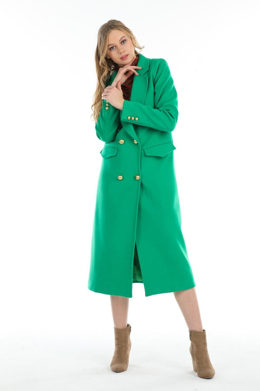 Ariadne Women's Button Front Coat - Grass Green - product image 1
