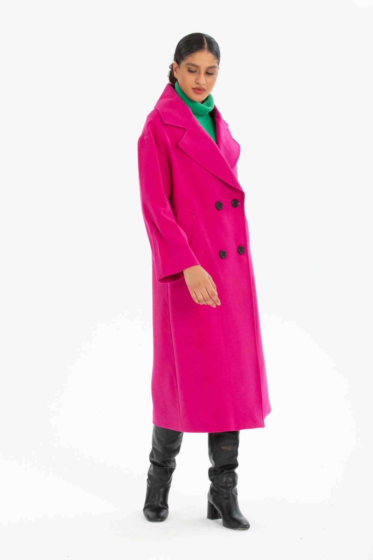 Aurelia Women's Oversized Coat - Fuchsia - product image 6