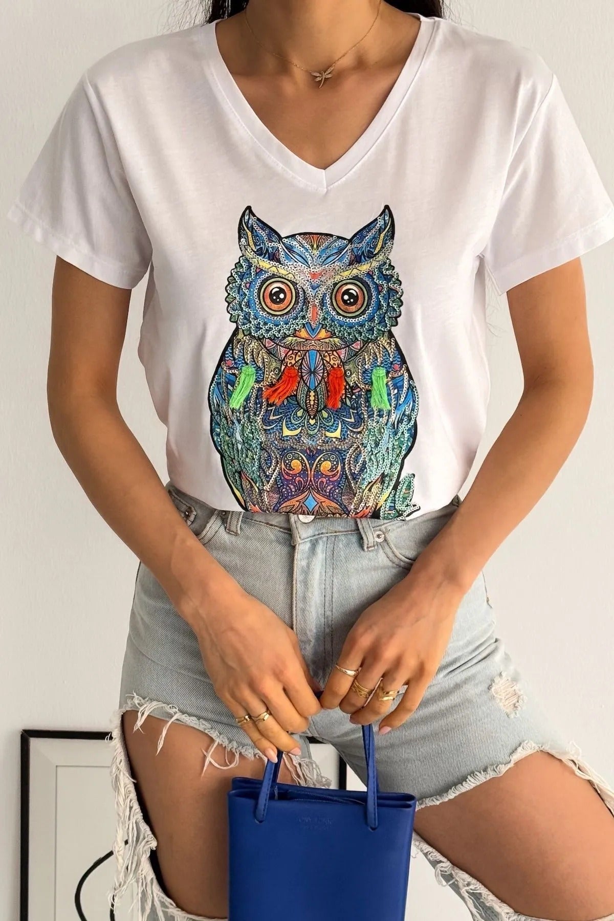Camiseta de algodón Tilda Black Bear con diseño floral