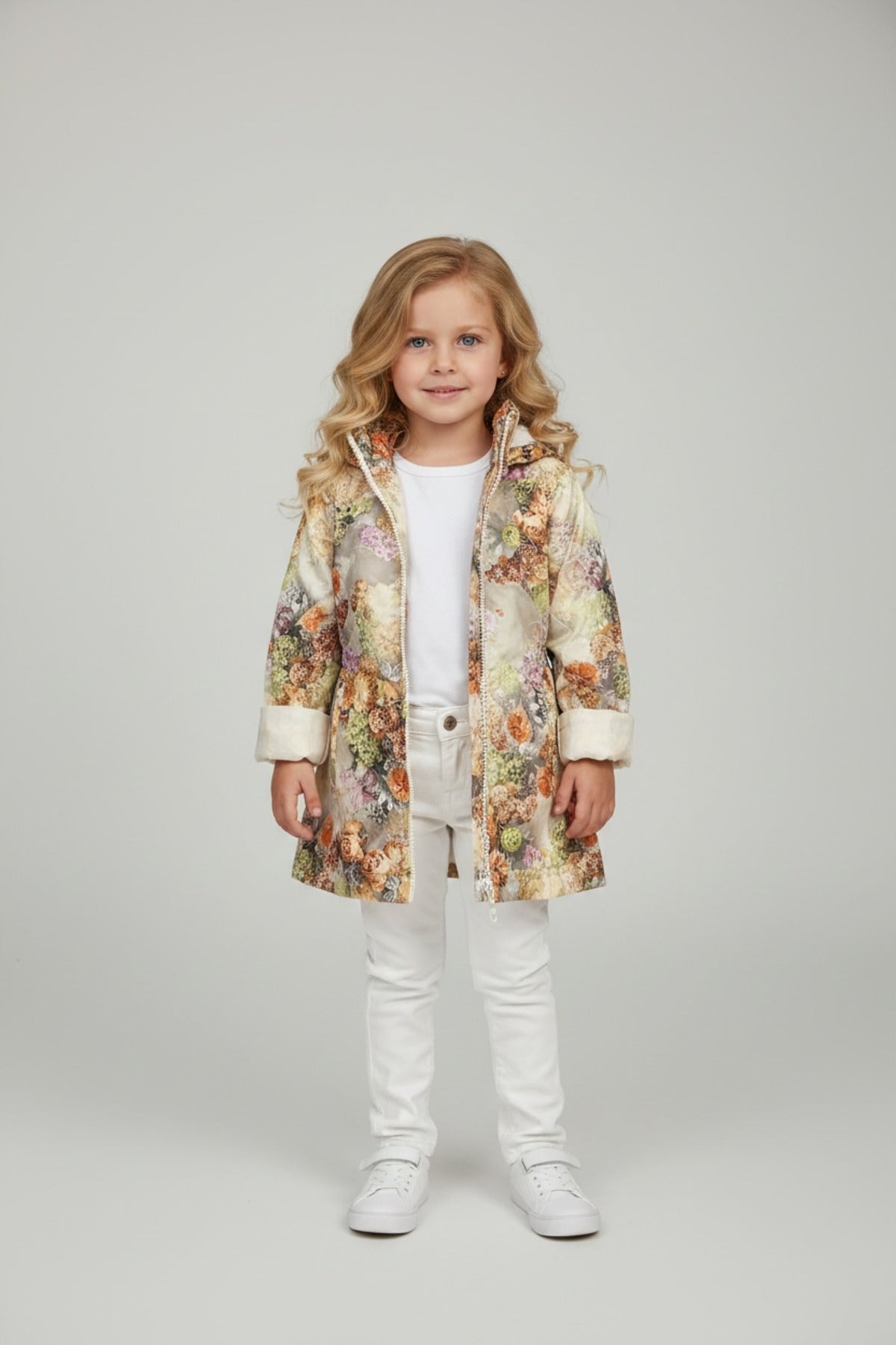 Aria Girls' Floral Rain Jacket - Brown Floral - product image 2