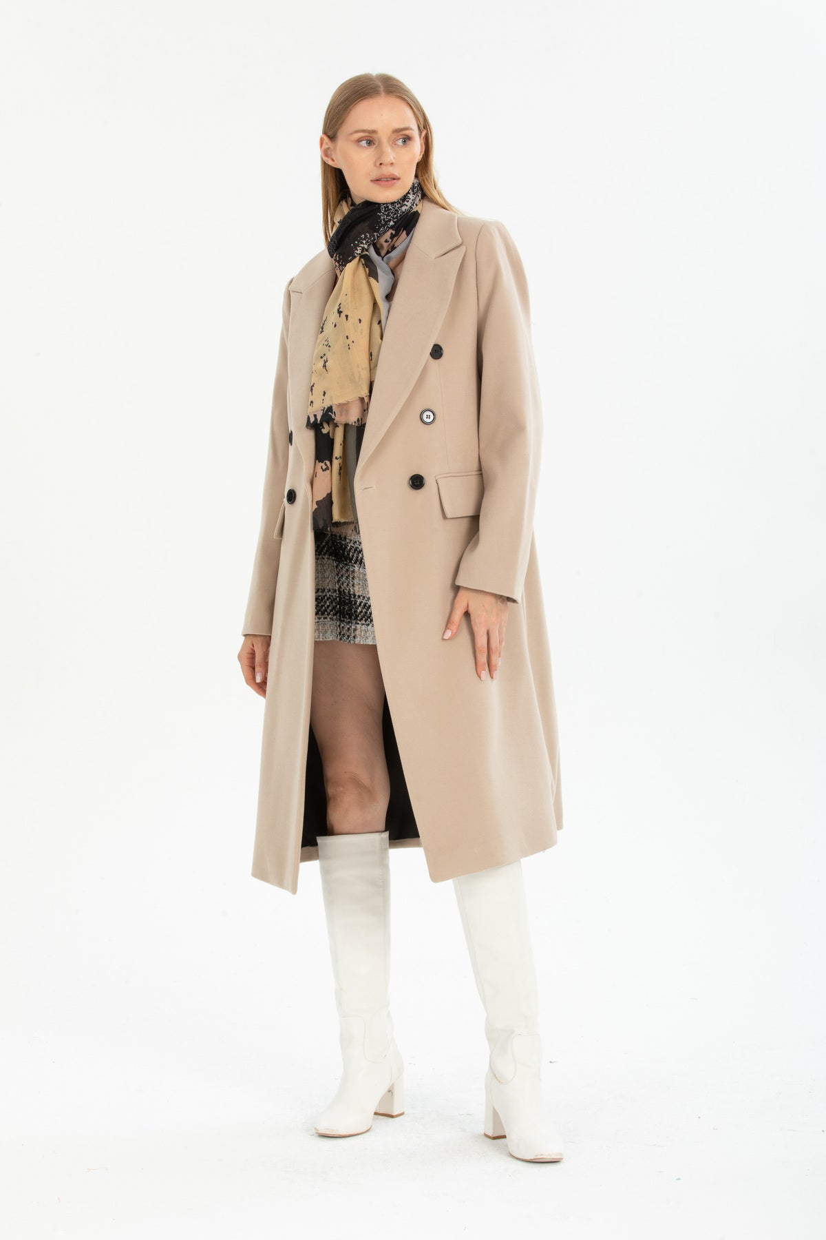 Andie Women's Button Front Coat - Stone Beige - product image 5
