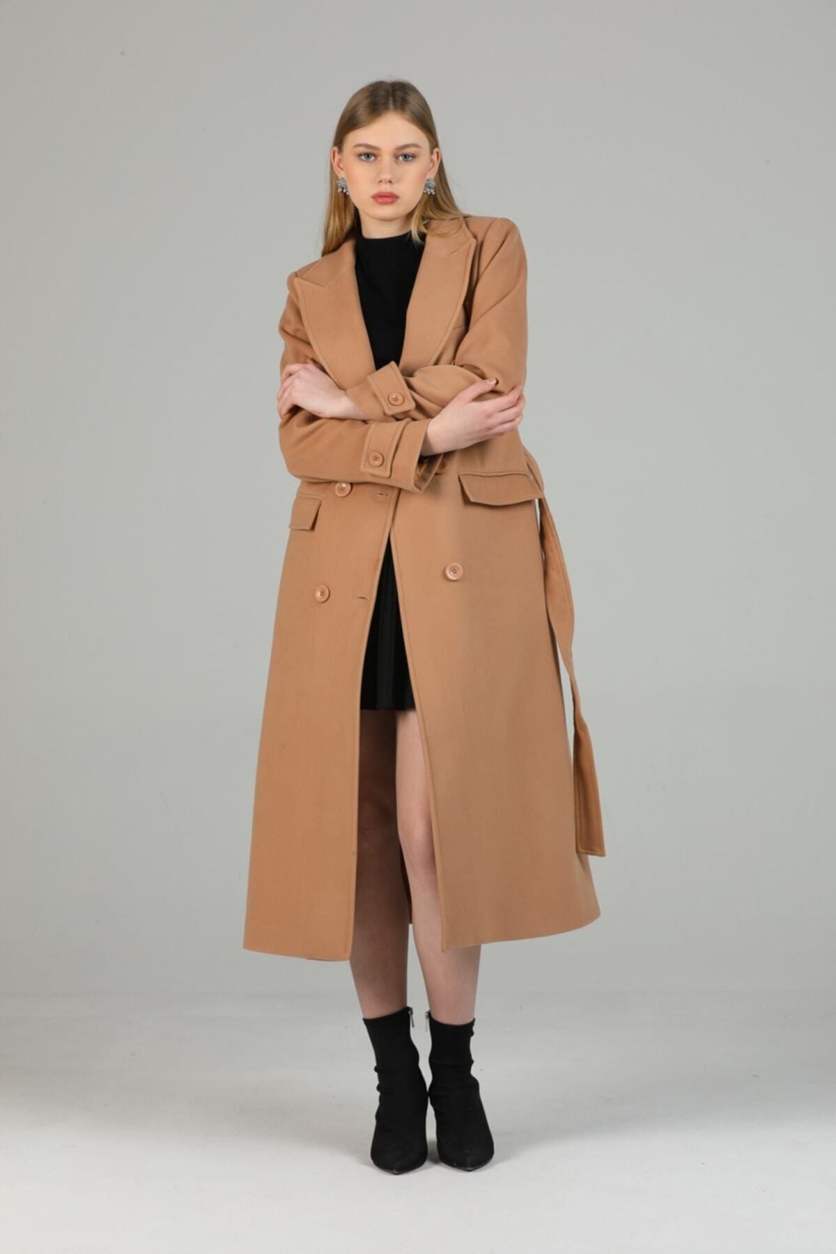 Belinda Women's Button Front Lined Coat - Camel - product image 2