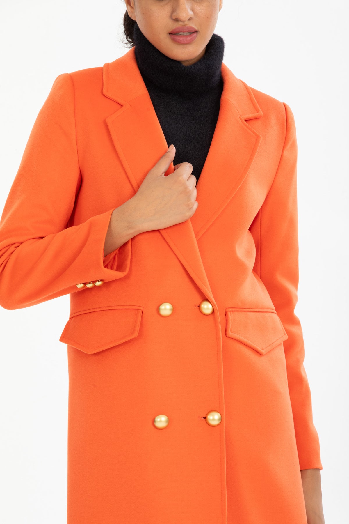 Ariadne Women's Long Lined Coat - Orange - product image 7