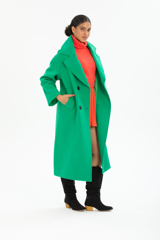 Aurelia Women's Oversized Coat - Grass Green - product image 1