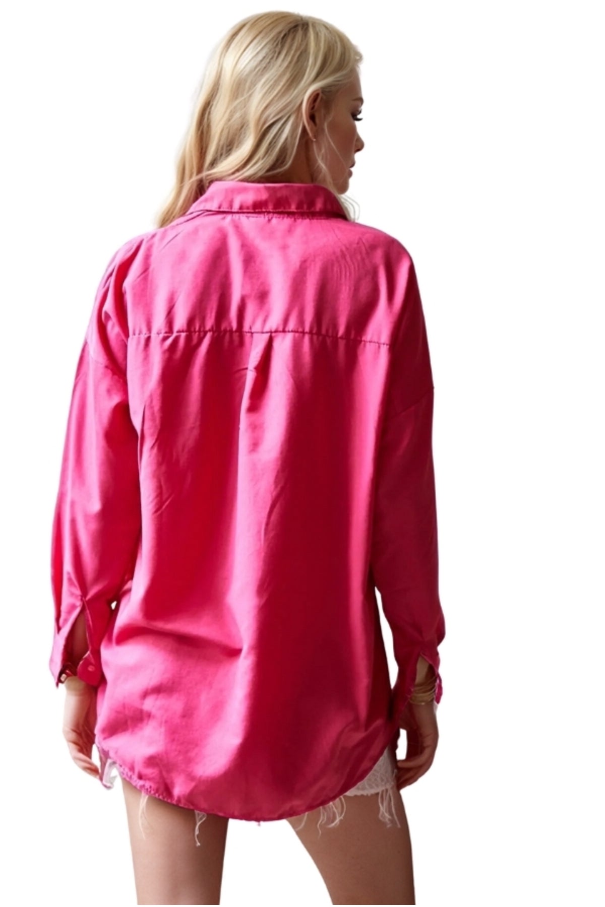 Maisie Women's Evil Eye Sequin Shirt - Fuchsia