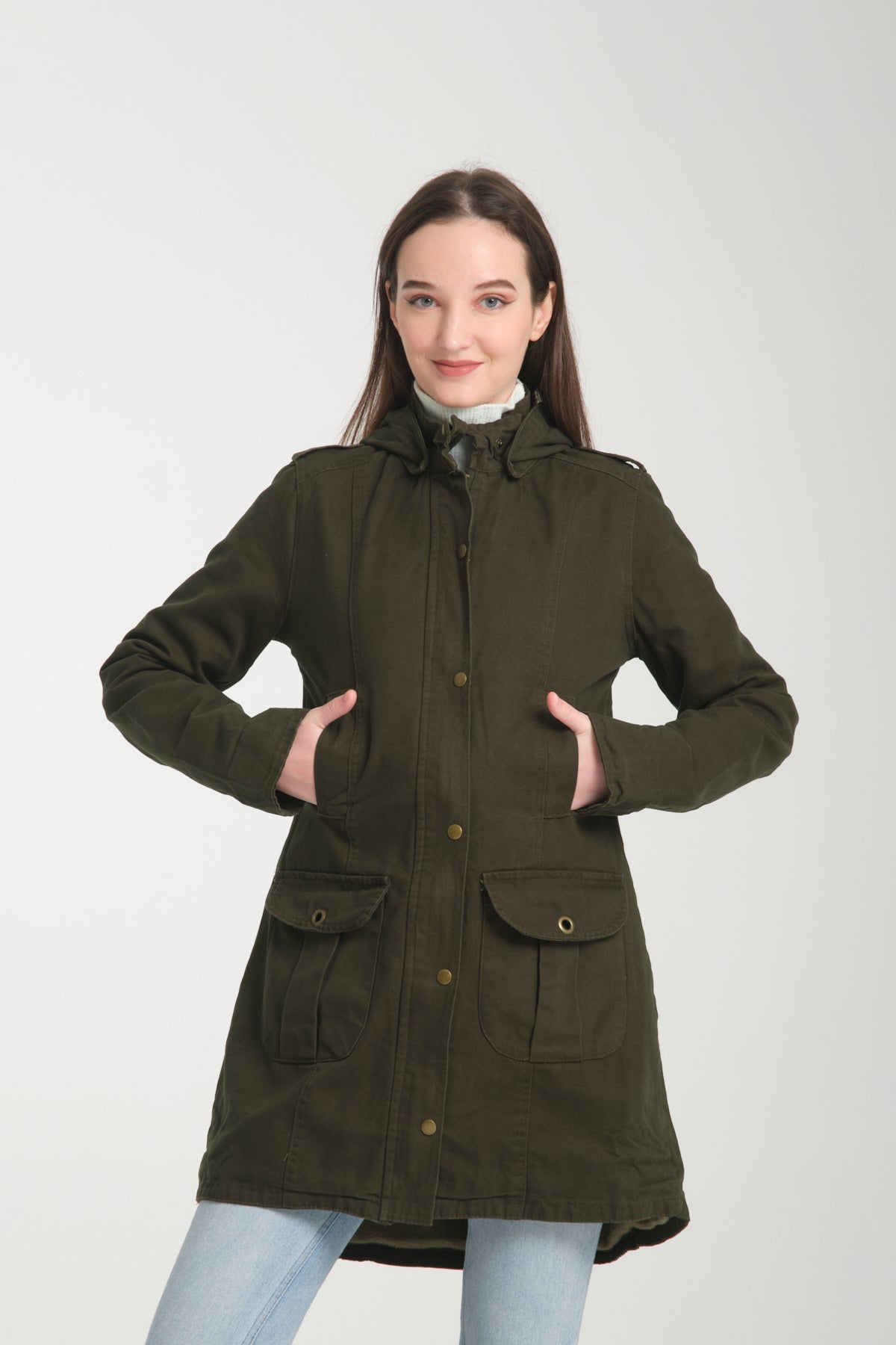 Anissa Women's Lined Coat - Khaki - product image 1