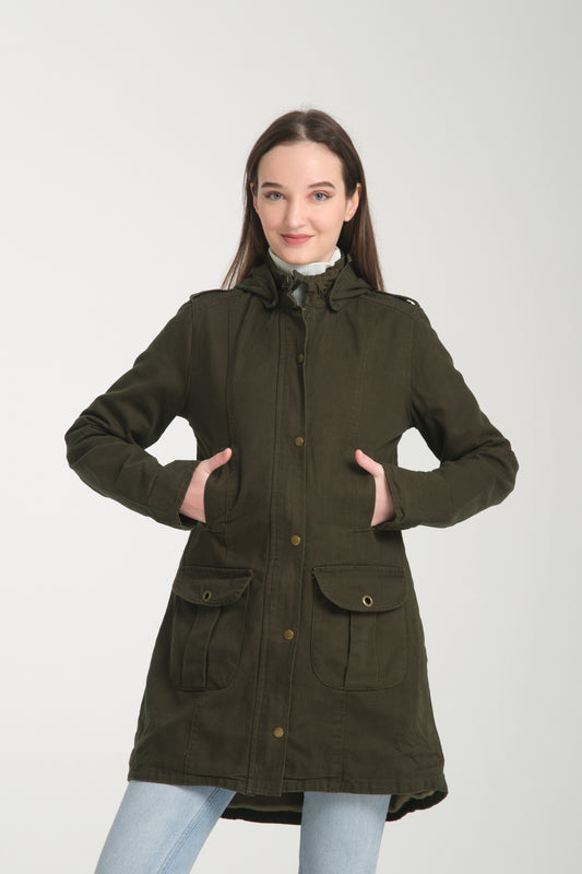 Anissa Women's Lined Coat - Khaki - product image 1