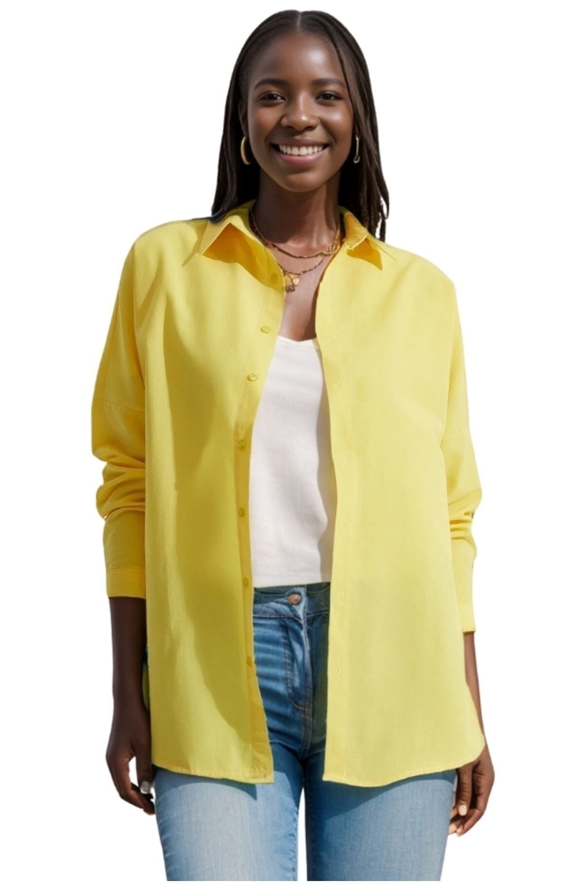 Melissa Women's Oversized Longline Shirt - Yellow
