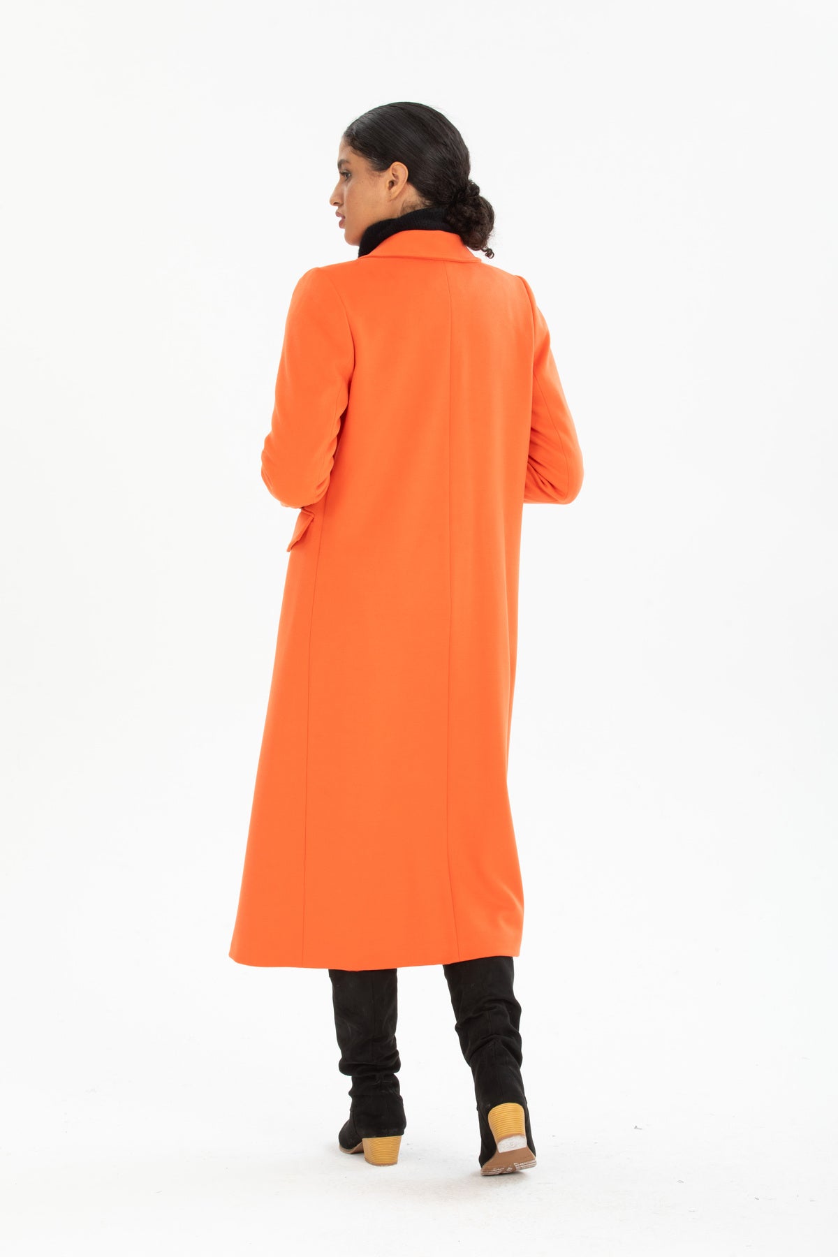 Ariadne Women's Long Lined Coat - Orange - product image 3