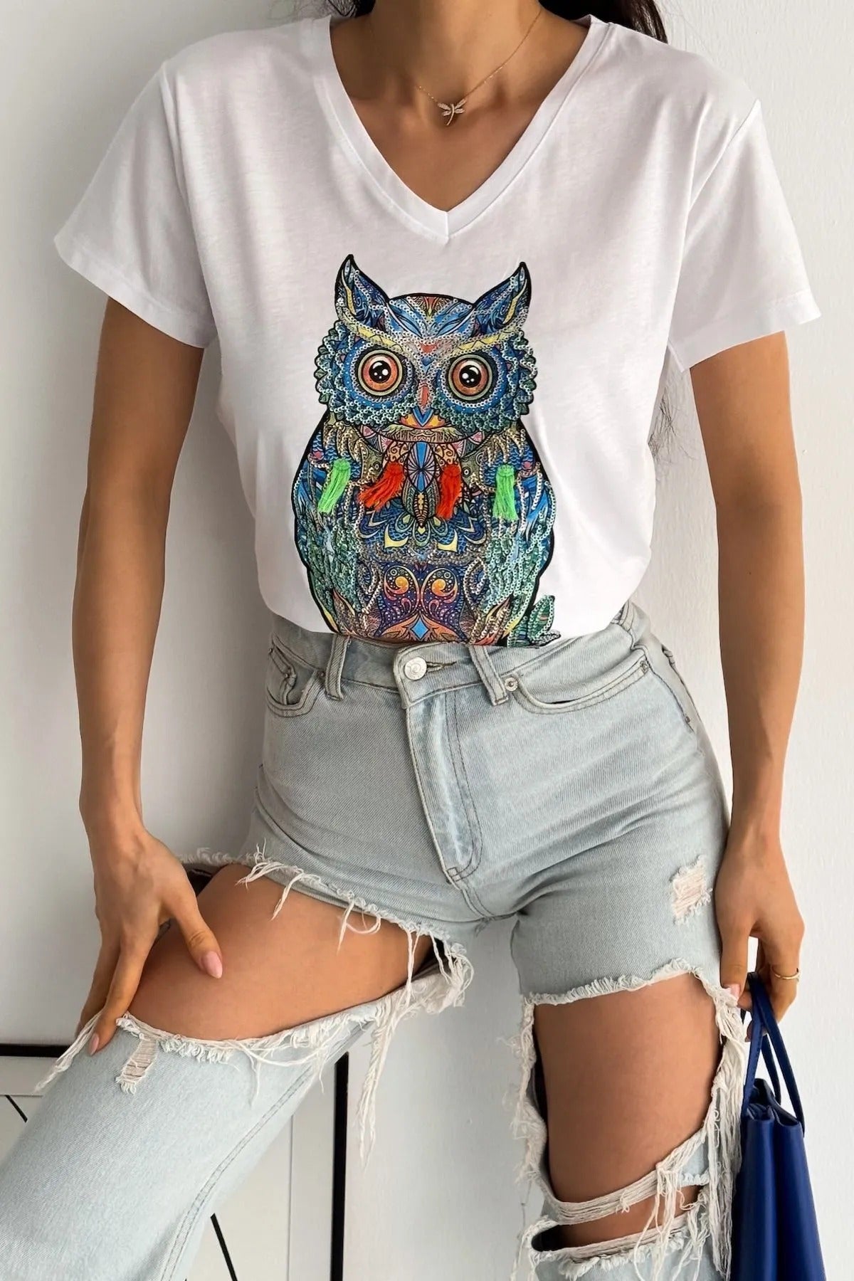 Camiseta de algodón Tilda Black Bear con diseño floral