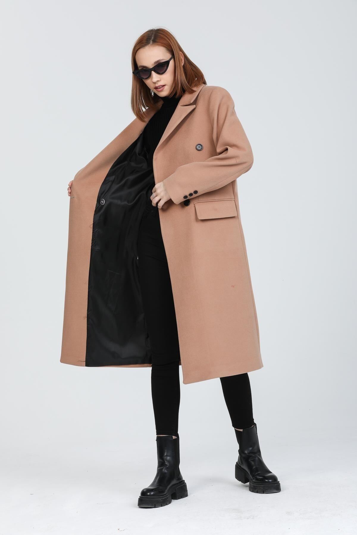 Andie Women's Button Front Coat - Camel - product image 4
