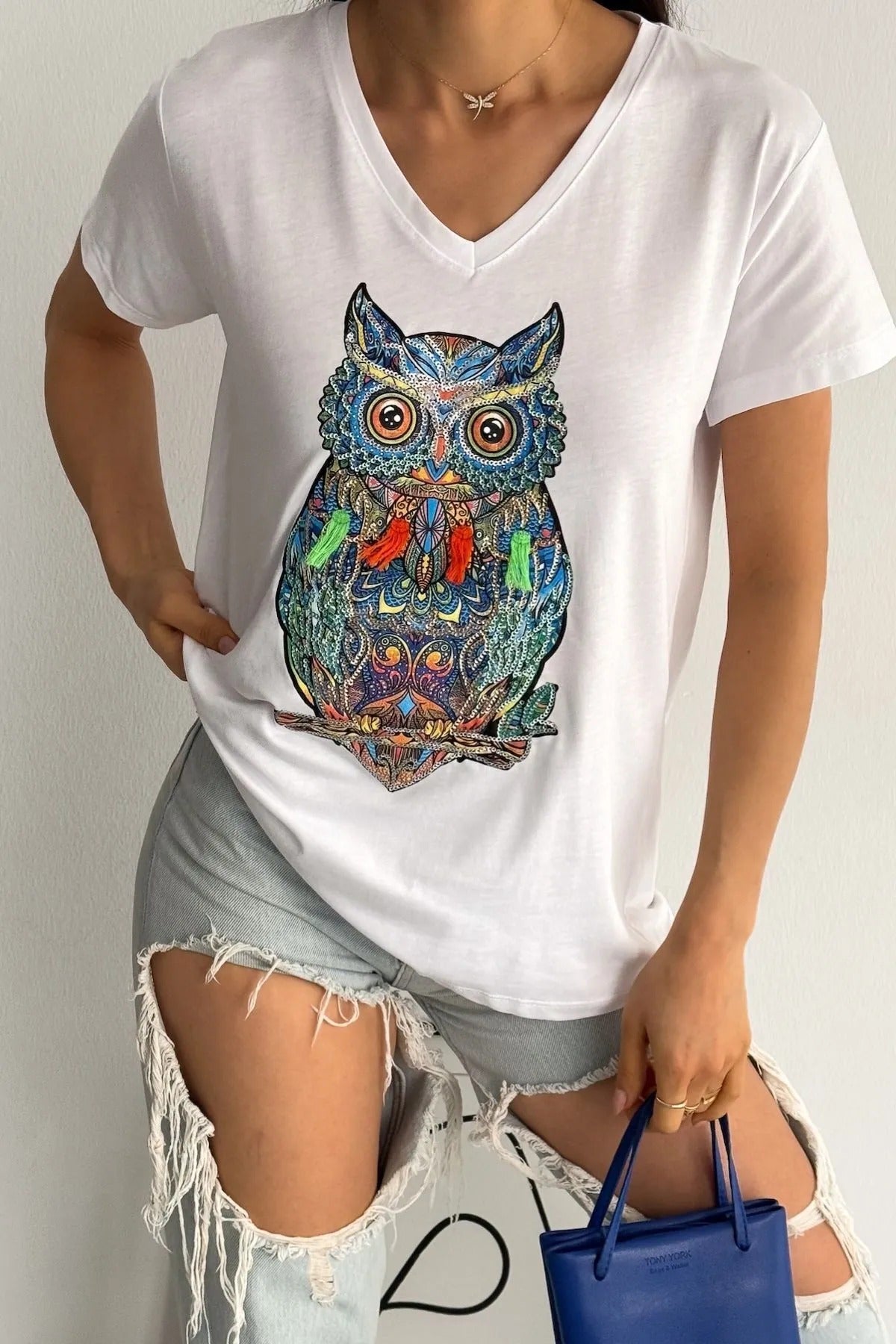 Camiseta de algodón Tilda Black Bear con diseño floral