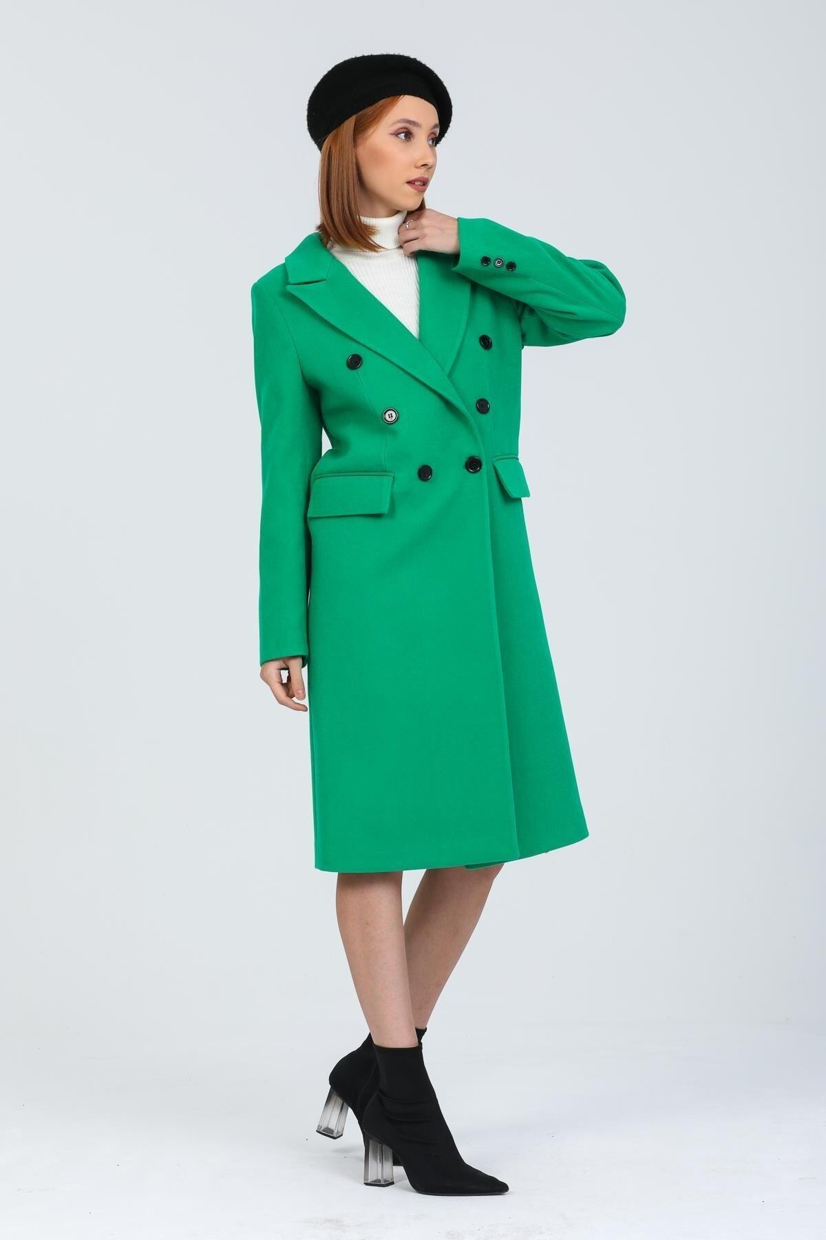 Andie Women's Button Front Lined Coat - Grass Green - product image 6