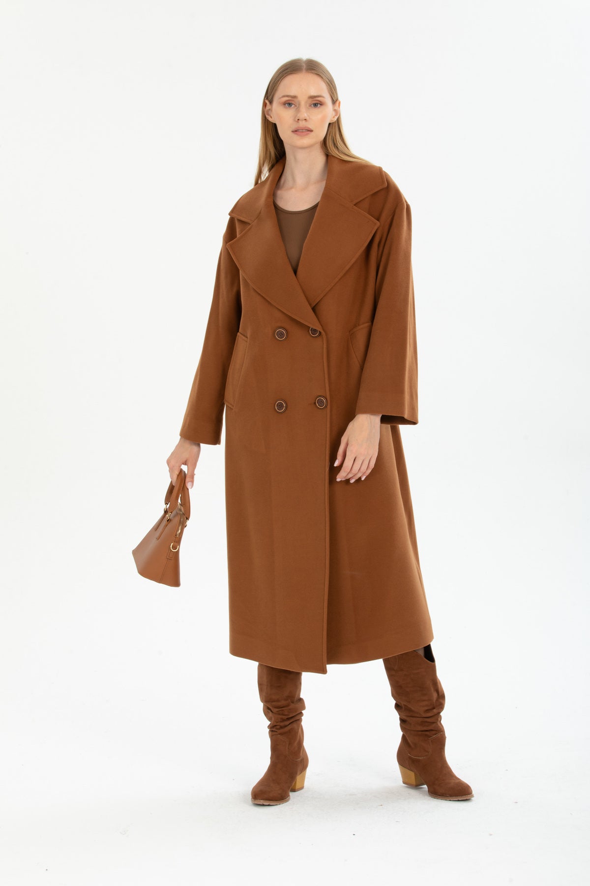 Aurelia Women's Oversized Coat - Cognac - product image 6