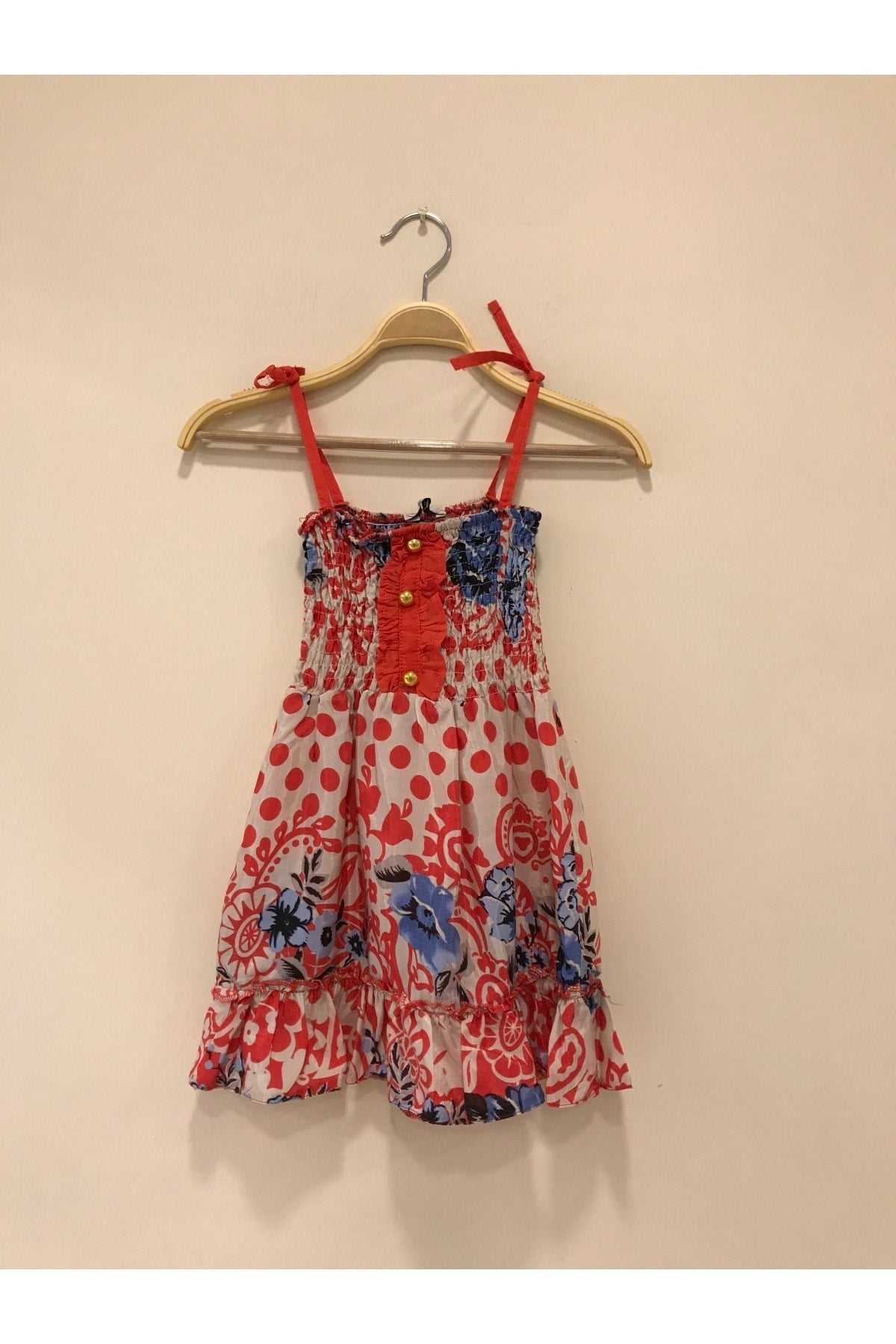 Claudia Girls' Floral Dress - Coral Red Print - product image 1