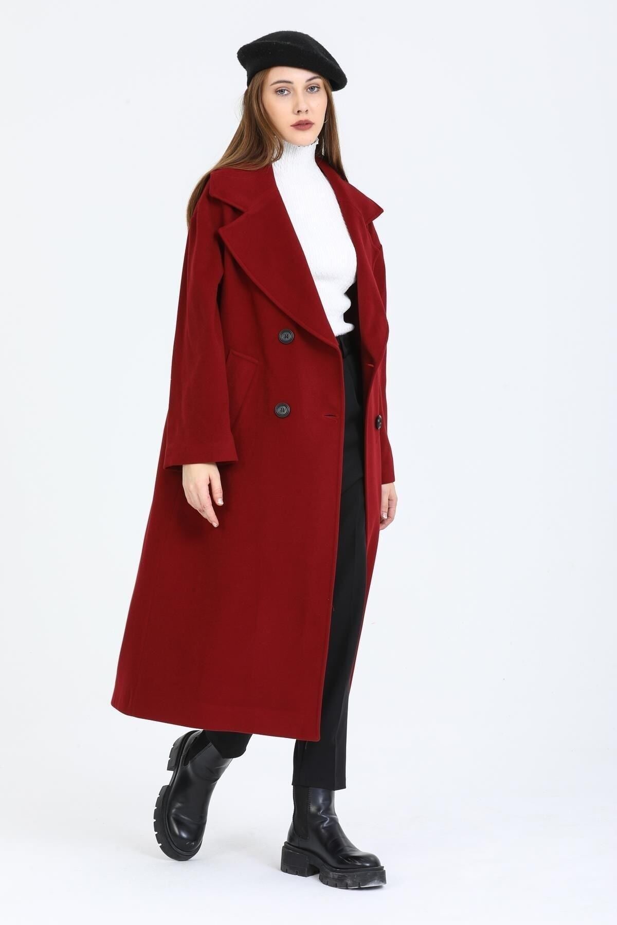 Aurelia Women's Oversized Coat - Burgundy - product image 7