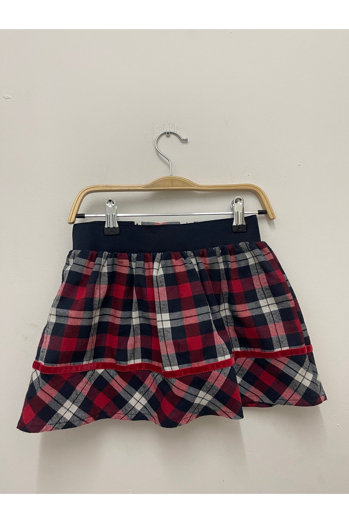 Alida Girls' Plaid Skirt - Red Navy White Plaid - product image 7