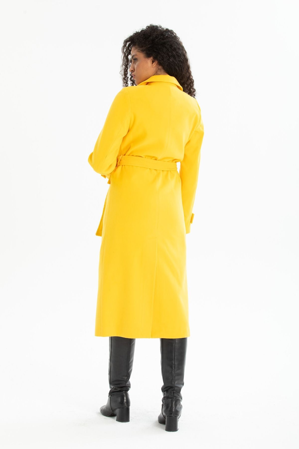 Belinda Women's Belted Notched Collar Coat - Yellow - product image 7
