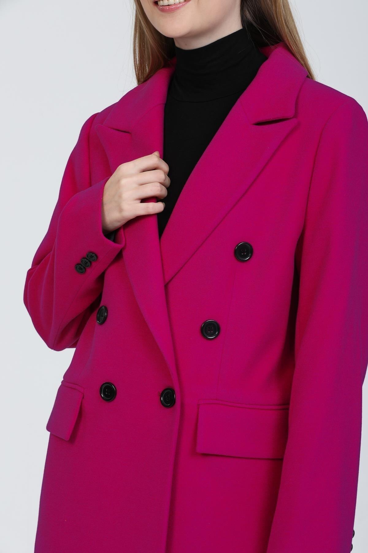Andie Women's Button Front Coat - Fuchsia - product image 7