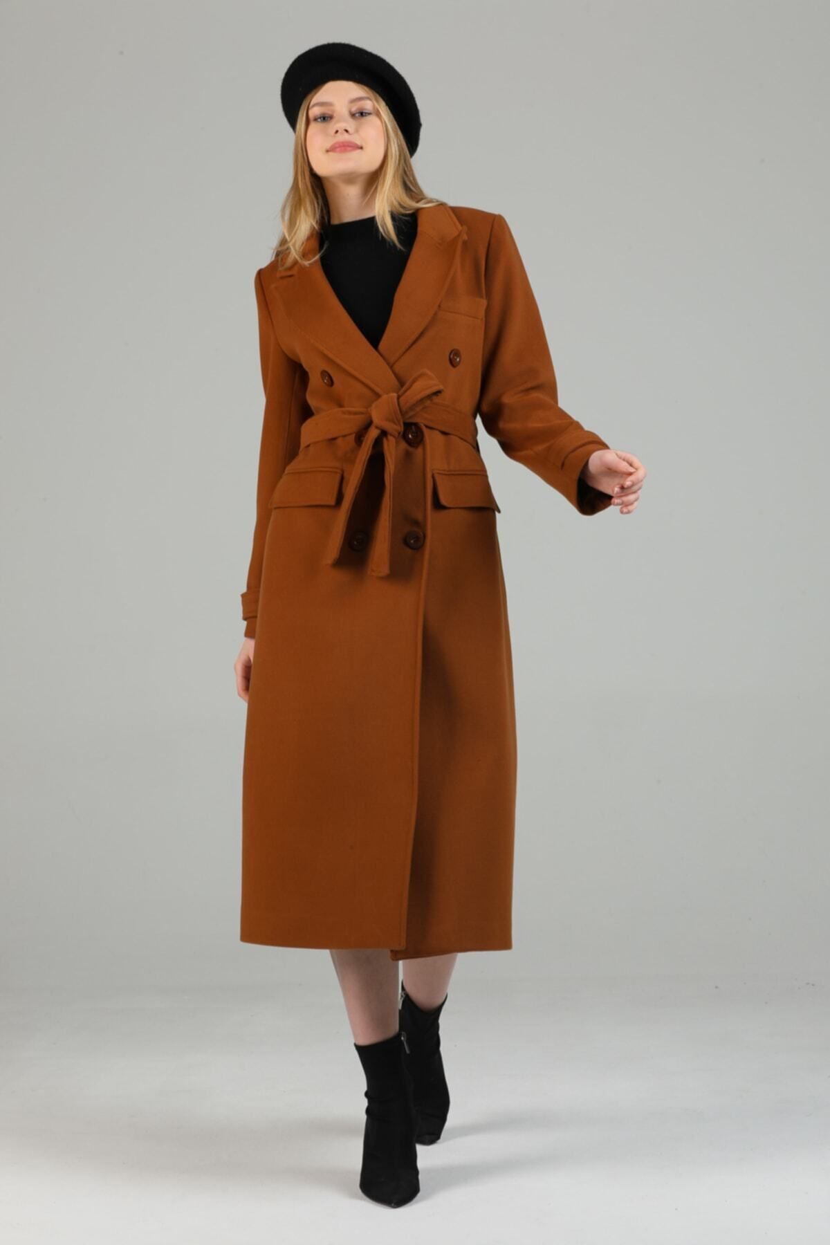 Belinda Women's Button Front Lined Coat - Cognac - product image 2